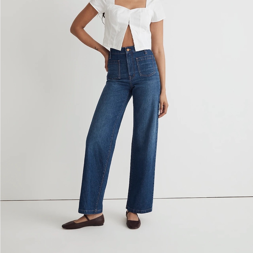 MADEWELL: The Perfect Vintage wide leg jean. Size 25
